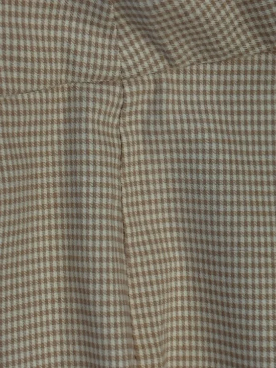 New Nanette Lepore Tan and White Checked Cropped Pull-On Pants - Picture 5 of 11
